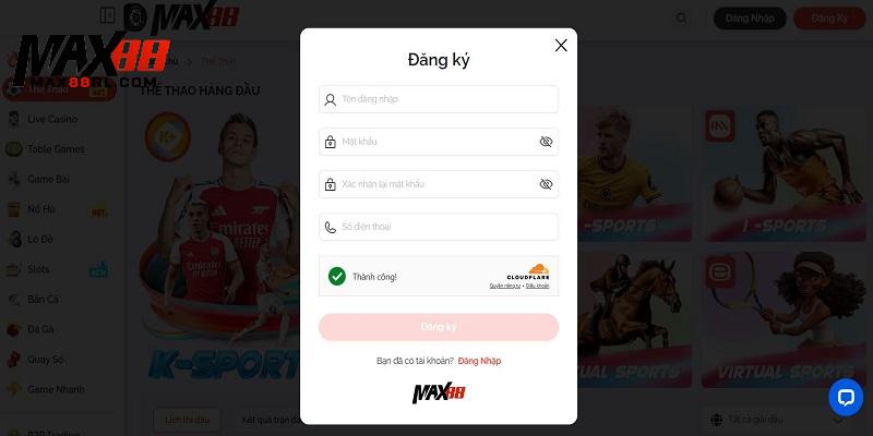 Tạo tài khoản và truy cập vào nhà cái MAX88 vô cùng đơn giản Tạo tài khoản và truy cập vào nhà cái MAX88 vô cùng đơn giản